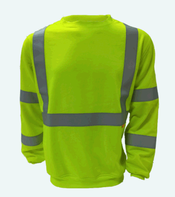 High Visible Reflectiev Fr Fire Resistant Crew Neck Long Sleeve T-Shirt