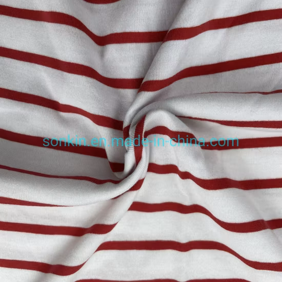 Wholesale Red Strips Modacrylic Cotton Flame Retardant Fire Resistant Woven Fabric